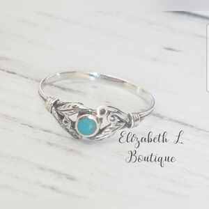 925 Sterling Silver Genuine Turquoise Ring Boutique New!